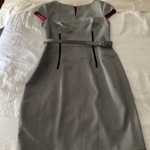 Anne Klein gingham check wool blend belted sheath size 10 dress - Picture 2 of 16